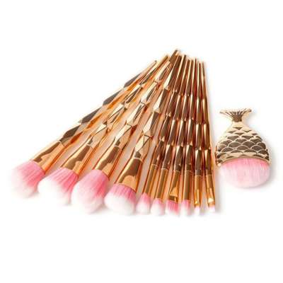 Rainbow Colors Mermaid Fish Makeup Brushes Fish Shape Eyeshadow Brush 10PCS Set Fish Foundation  Brush